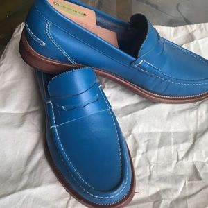 Ferragamo blue penny loafer